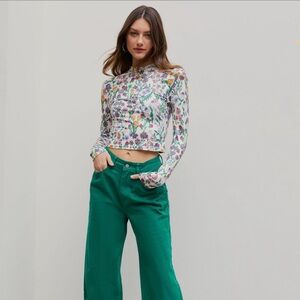 NWT Cider Floral Knitted Long Sleeve Top Small